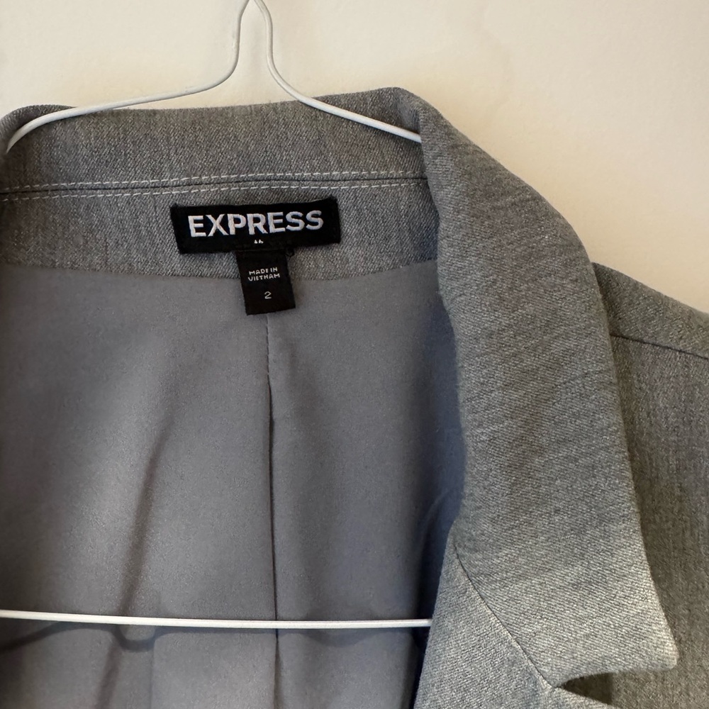 Express Light Grey Women's Single-Button Blazer - image 3
